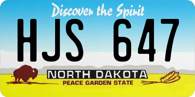 ND license plate HJS647