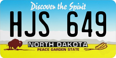 ND license plate HJS649