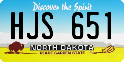 ND license plate HJS651