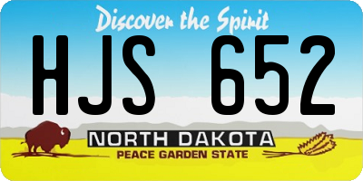 ND license plate HJS652