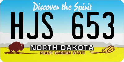 ND license plate HJS653