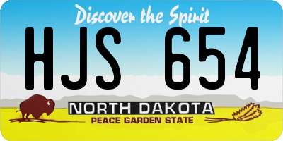ND license plate HJS654