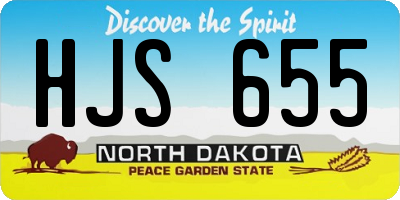 ND license plate HJS655