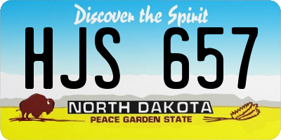 ND license plate HJS657