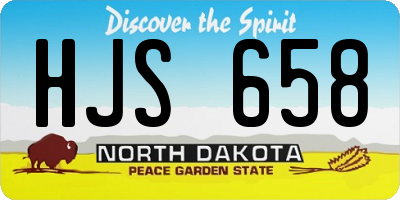 ND license plate HJS658