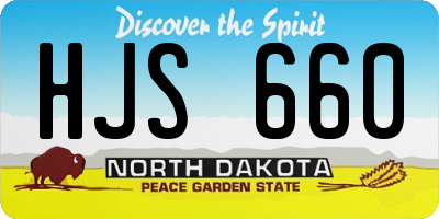 ND license plate HJS660