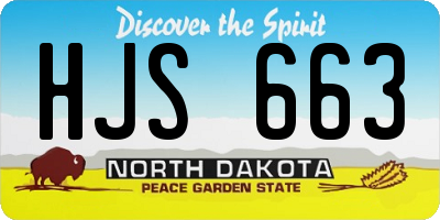 ND license plate HJS663