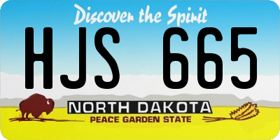 ND license plate HJS665