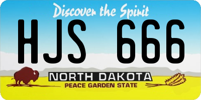 ND license plate HJS666