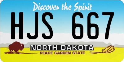 ND license plate HJS667