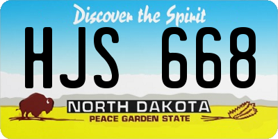 ND license plate HJS668