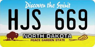 ND license plate HJS669