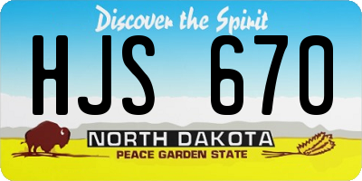 ND license plate HJS670