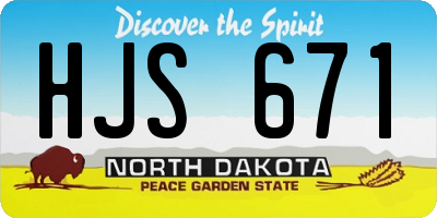 ND license plate HJS671
