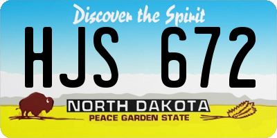 ND license plate HJS672