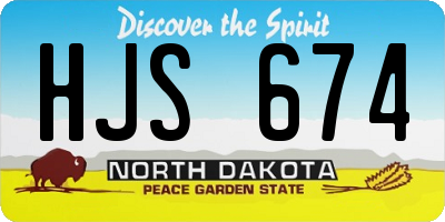 ND license plate HJS674