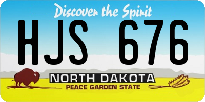 ND license plate HJS676