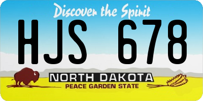 ND license plate HJS678