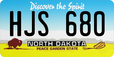 ND license plate HJS680