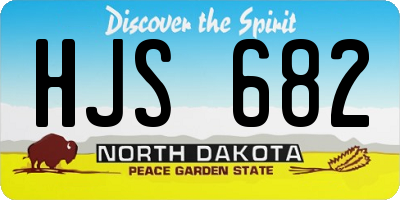 ND license plate HJS682