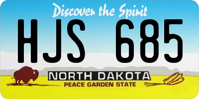 ND license plate HJS685