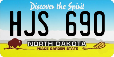 ND license plate HJS690