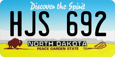 ND license plate HJS692