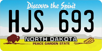 ND license plate HJS693