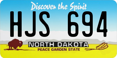 ND license plate HJS694