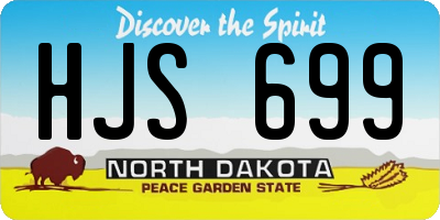 ND license plate HJS699