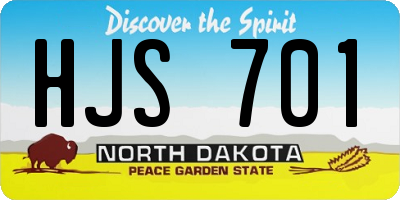 ND license plate HJS701