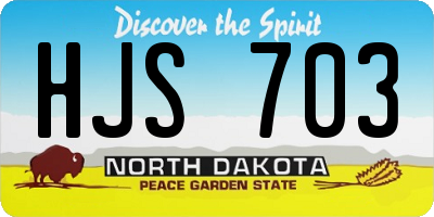 ND license plate HJS703
