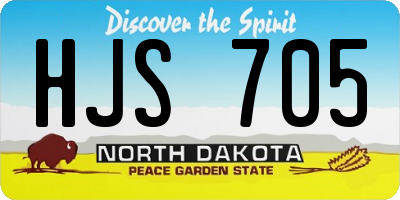 ND license plate HJS705