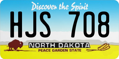 ND license plate HJS708