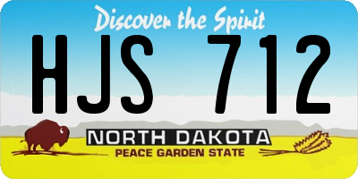 ND license plate HJS712
