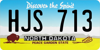 ND license plate HJS713