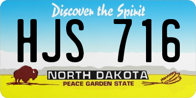ND license plate HJS716