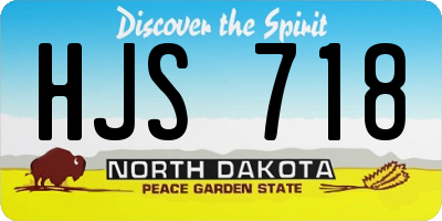 ND license plate HJS718