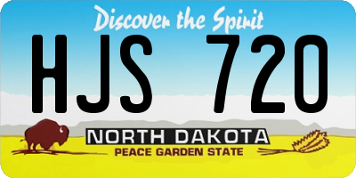 ND license plate HJS720