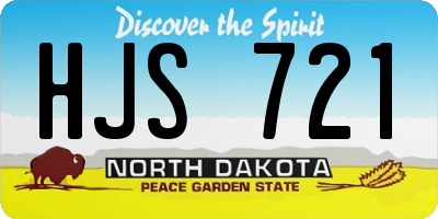 ND license plate HJS721