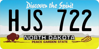 ND license plate HJS722