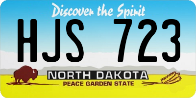 ND license plate HJS723