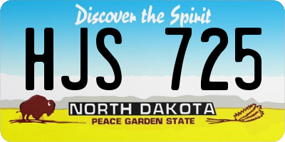 ND license plate HJS725