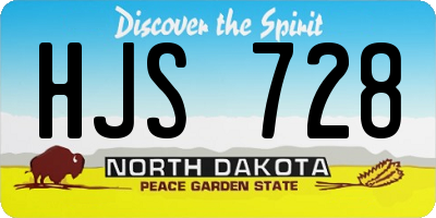 ND license plate HJS728