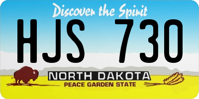 ND license plate HJS730