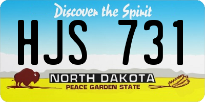 ND license plate HJS731