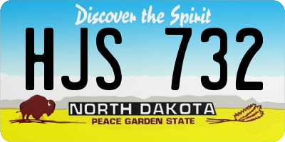 ND license plate HJS732