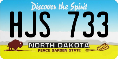 ND license plate HJS733