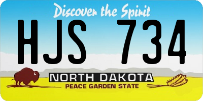 ND license plate HJS734