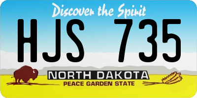 ND license plate HJS735